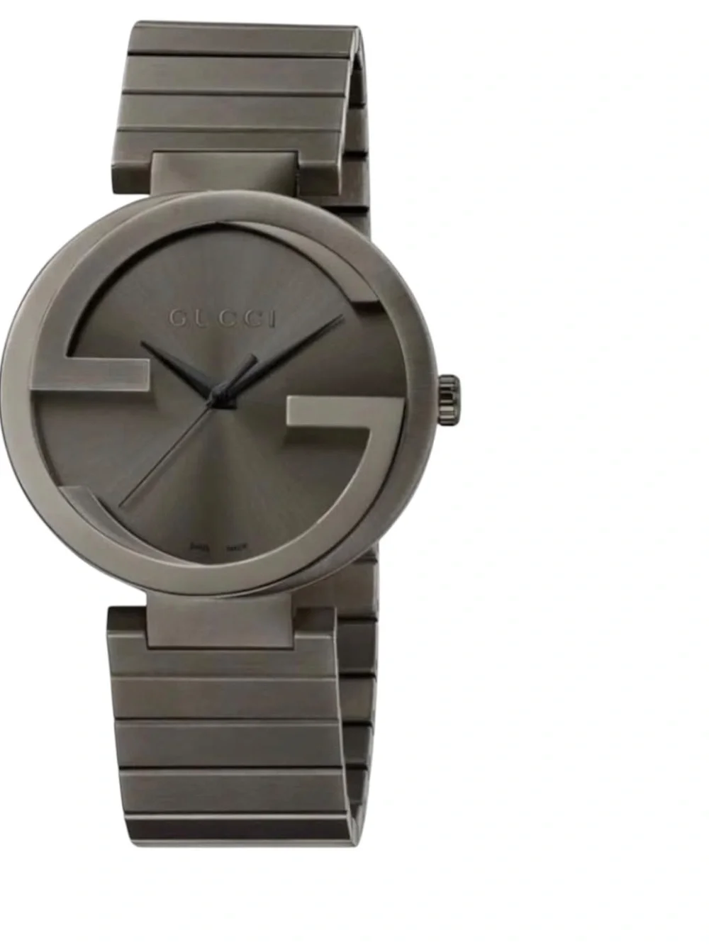 New Full Set Gucci Watch YA133210 Interlocking G Men Grey Steel 42mm